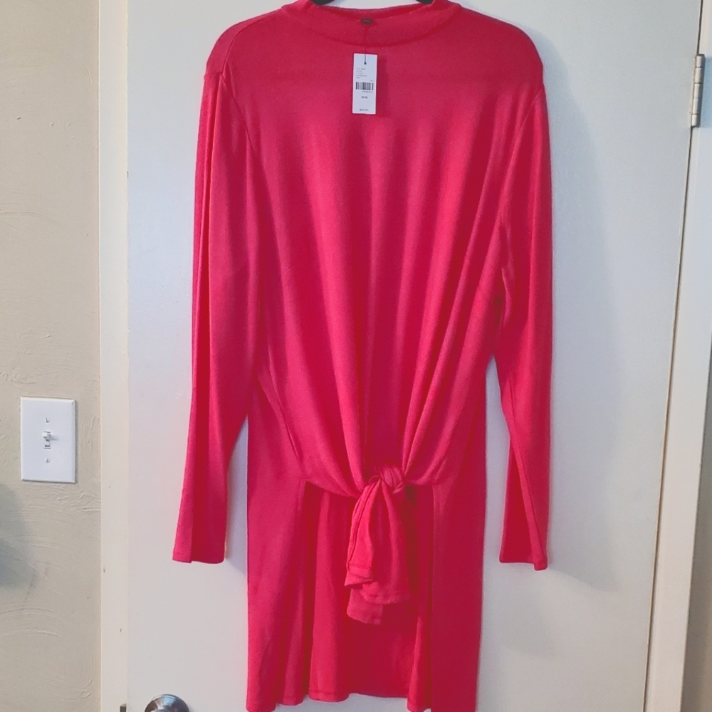 NEW with tags Lanebryant  hot pink sweater size 18/20 front tie with longer back